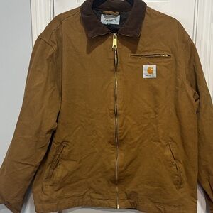 Carhartt Men’s Brown Work Jacket with Corduroy Collar size L